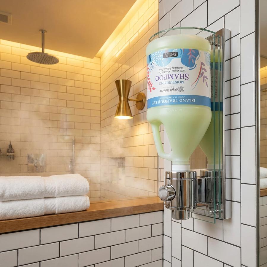 Island Tranquility Shampoo in a luxury Airbnb bathroom